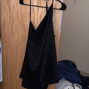 Plus Cross Back Cowl Neck Satin Cami